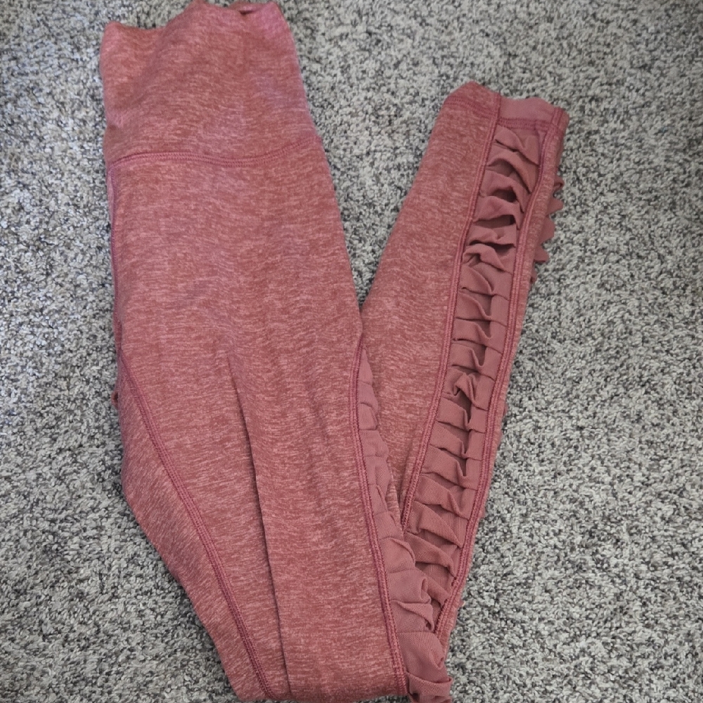 Aerie Pink Ruffle Leggings